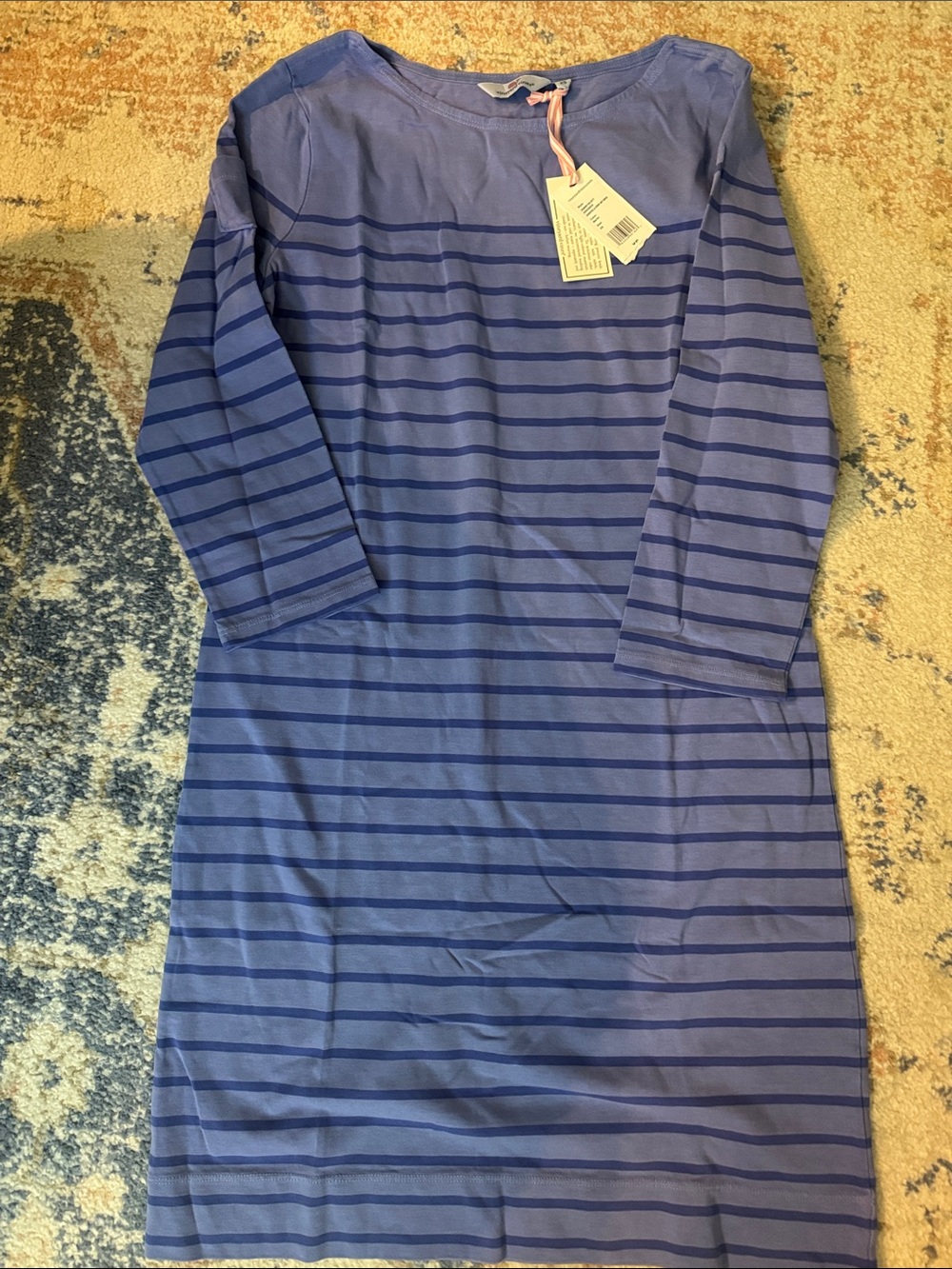 Vineyard Vines Blue Striped Boatneck Dress